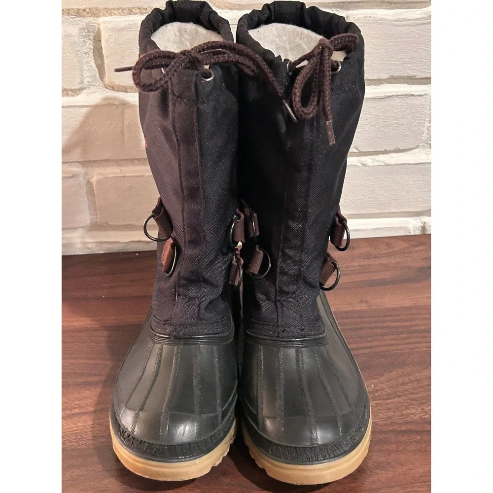 LL Bean Kids Winter Snow Boots Black Insulated Size 3 Gorpcore Bean Boot Vintage